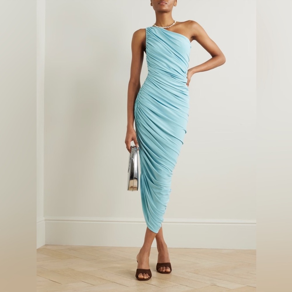 NWT Norma Kamali Powder Blue Diana Dress, Size L